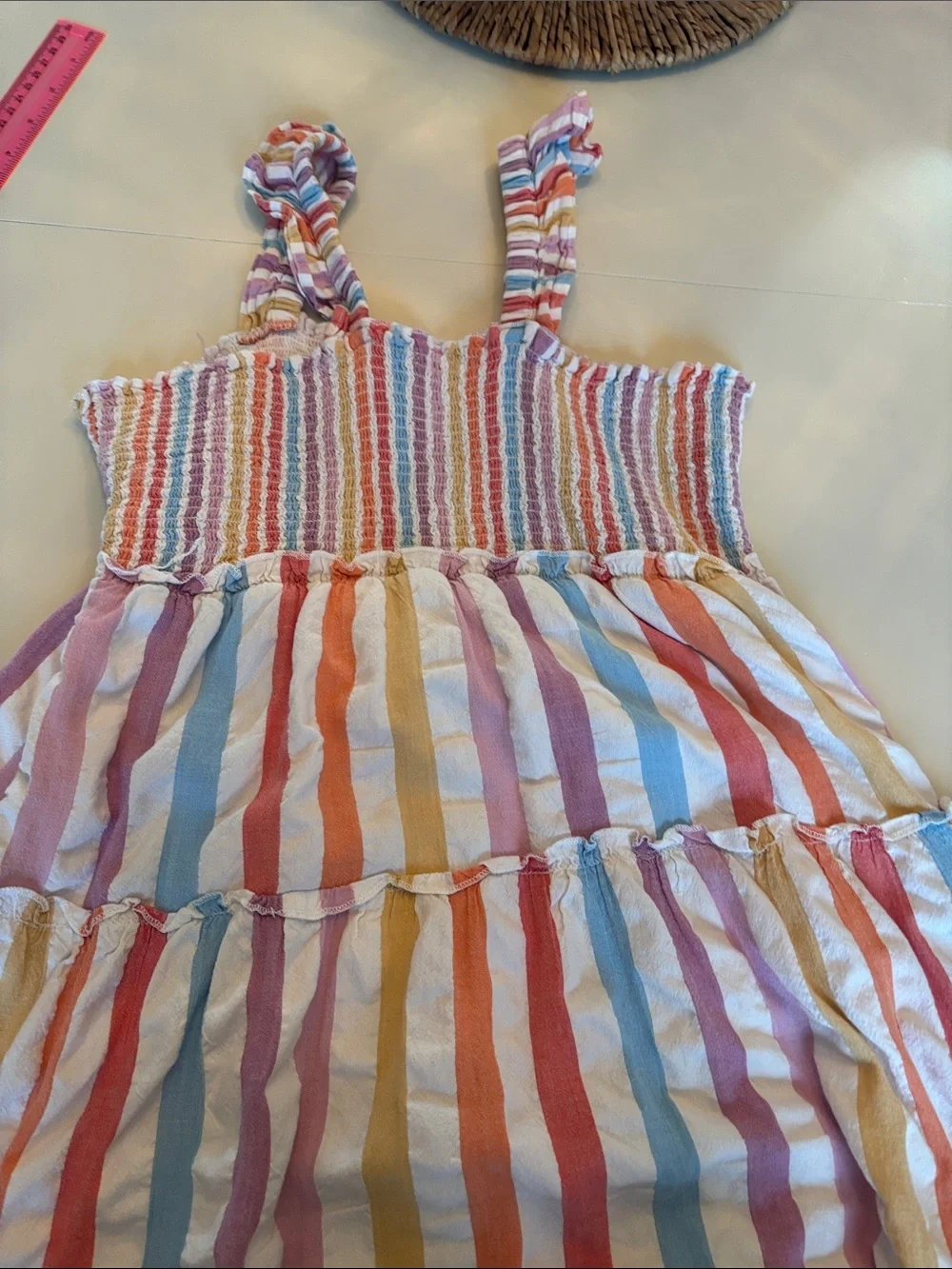 Roller rabbit Girls' Multicolor Striped Twirl Dress - Sleeveless Summer Dress
